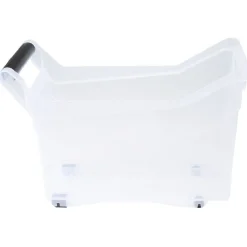 Gifi Rangement|Bac de rangement à roulettes transparent 17L