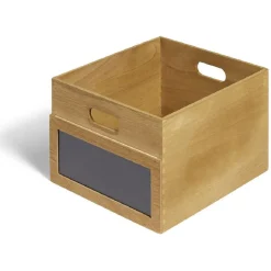 Gifi Rangement|Bac de rangement bois et ardoise Taille S 29xH18x25cm