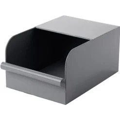 Gifi Rangement|Bac de rangement en métal gris - L17,5 x l25 x H12,5 cm