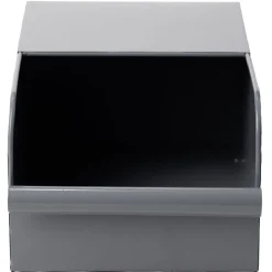 Gifi Rangement|Bac de rangement en métal gris - L17,5 x l25 x H12,5 cm