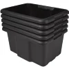 Gifi Rangement|Bac de rangement en plastique 15L uni noir x5