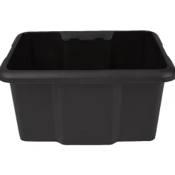 Gifi Rangement|Bac de rangement en plastique 15L uni noir x5