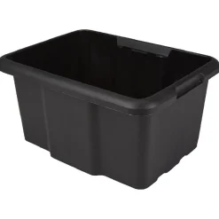 Gifi Rangement|Bac de rangement en plastique 15L uni noir x5