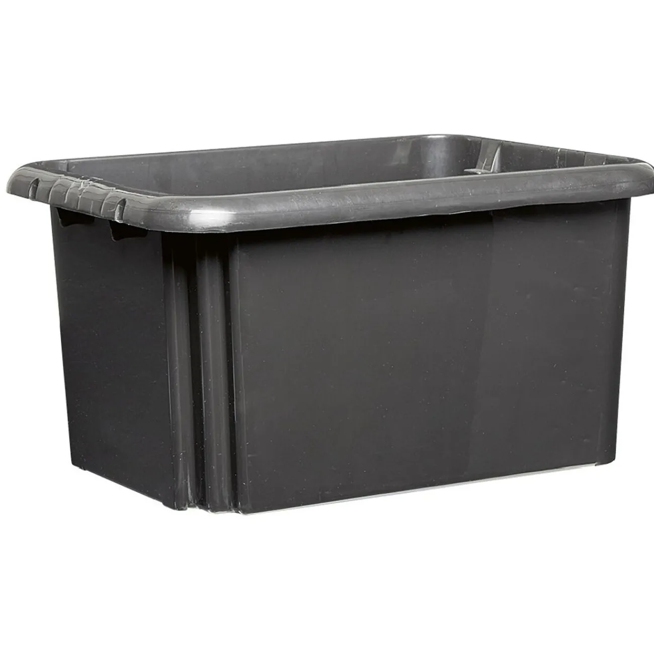 Gifi Rangement|Bac de rangement en plastique noir x2