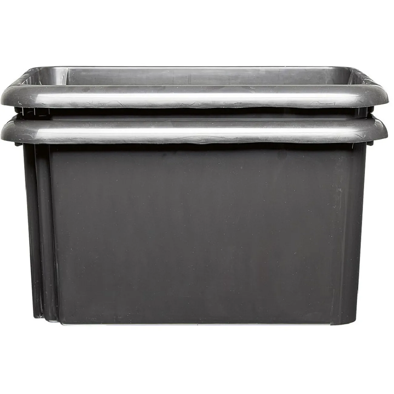 Gifi Rangement|Bac de rangement en plastique noir x2