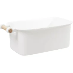 Gifi Rangement|Bac de rangement plastique poignée bois Taille S x2