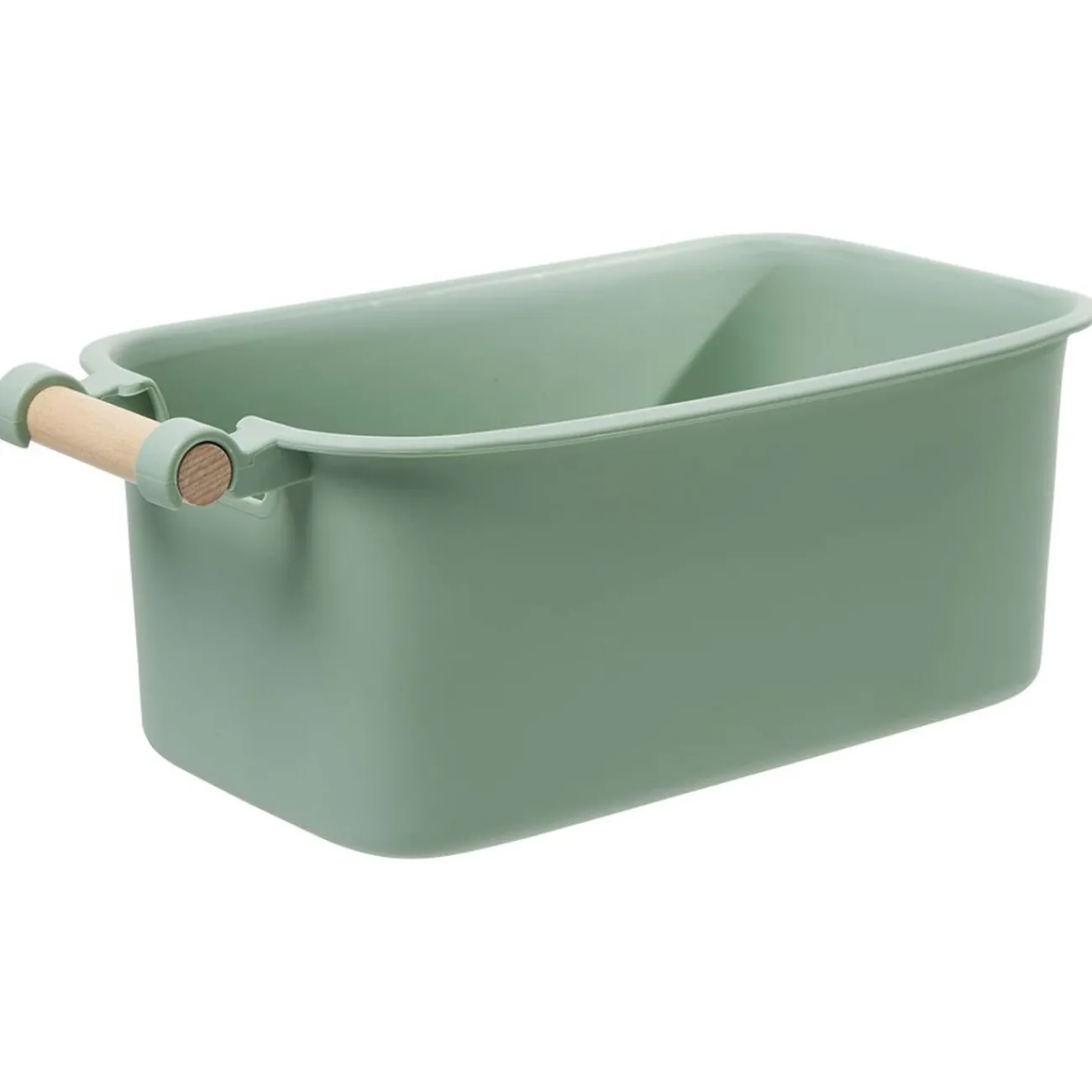 Gifi Rangement|Bac de rangement plastique poignée bois Taille S x2