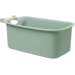 Gifi Rangement|Bac de rangement plastique poignée bois Taille S x2