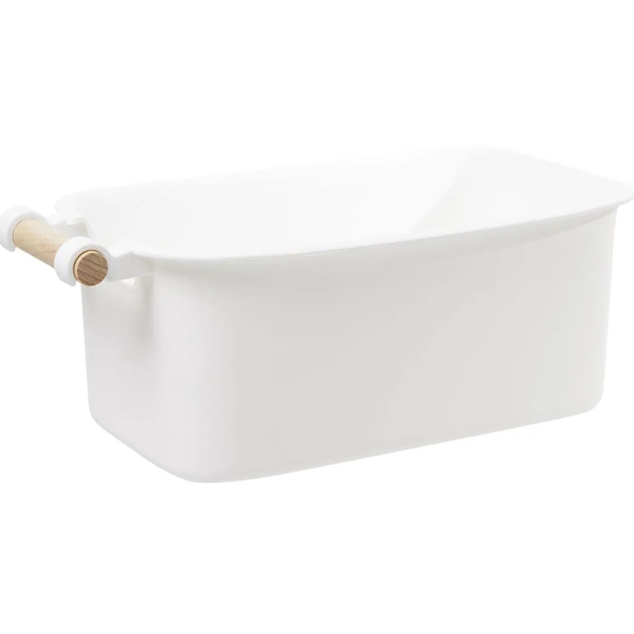 Gifi Rangement|Bac de rangement plastique poignée bois Taille M x2