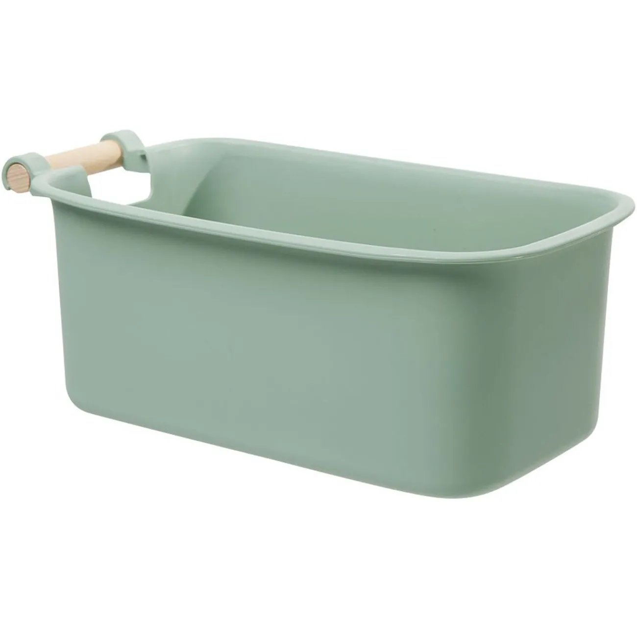 Gifi Rangement|Bac de rangement plastique poignée bois Taille M x2