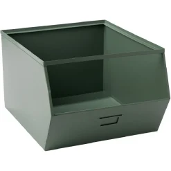Gifi Rangement|Bac superposable en métal vert - L33 x l25 x H28,5 cm