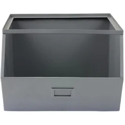 Gifi Rangement|Bac superposable en métal gris - L33 x l28,5 x H20 cm