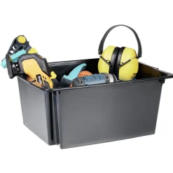 Gifi Rangement|Bac superposable 22L noir x3 - 43x34xH18,5 cm