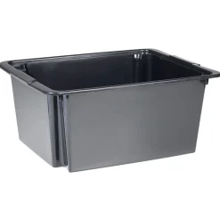 Gifi Rangement|Bac superposable 22L noir x3 - 43x34xH18,5 cm