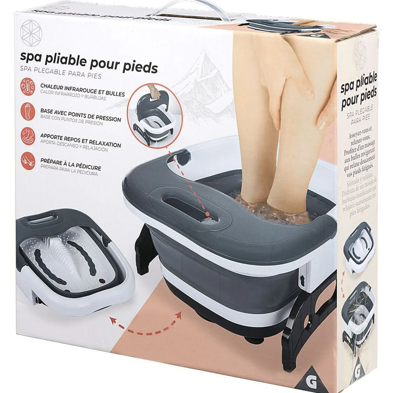 Gifi Bien-Être^Bain de pieds spa électrique pliable
