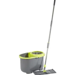 Gifi Nettoyage Et Entretien|Balai seau essoreur 2 en 1 vert et gris