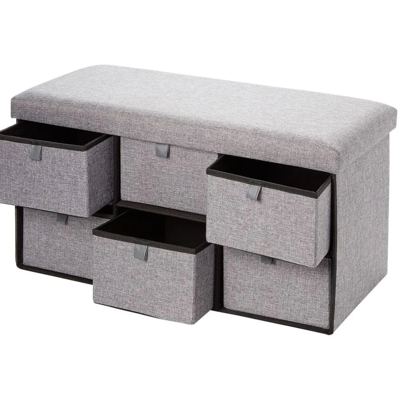 Gifi Rangement|Banc range chaussures en tissu gris