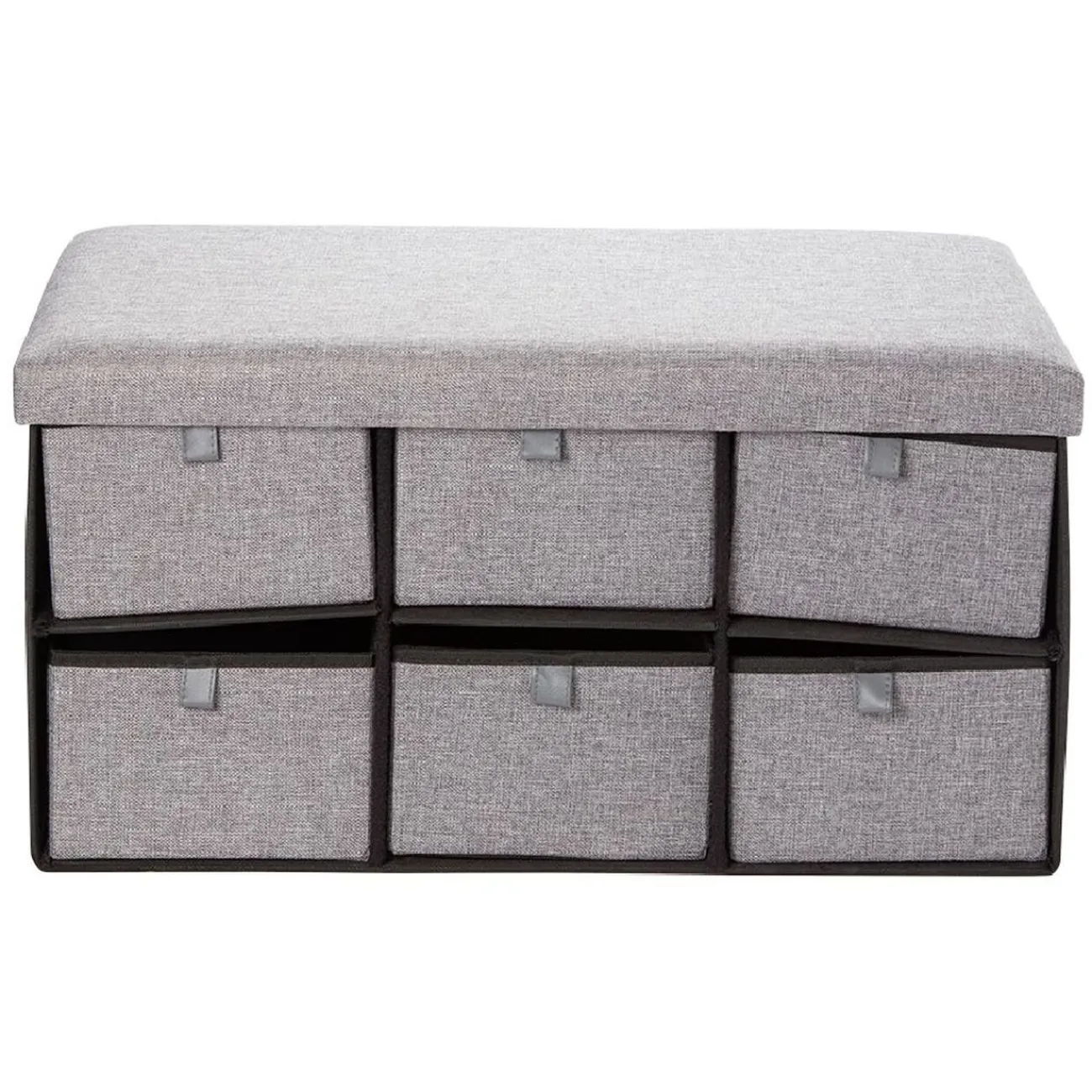 Gifi Rangement|Banc range chaussures en tissu gris