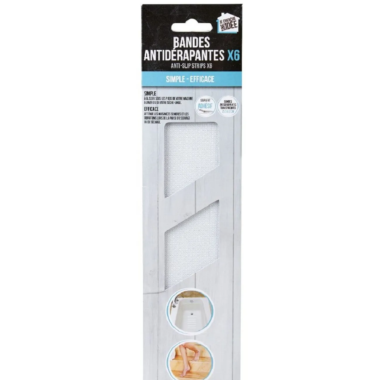 Gifi Equipement Douche^Bande antidérapante adhésive x6
