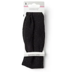 Gifi Beauté^Bandeau à cheveux large en maille polyester noir à paillettes argentées