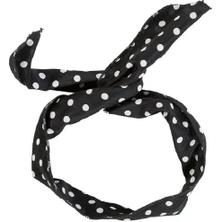 Gifi Beauté^Bandeau ajustable noir imprimé pois blancs