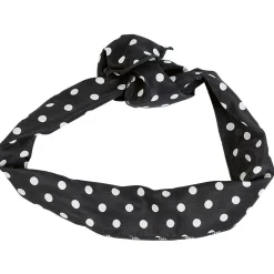 Gifi Beauté^Bandeau ajustable noir imprimé pois blancs