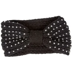 Gifi Beauté^Bandeau en laine noir avec strass