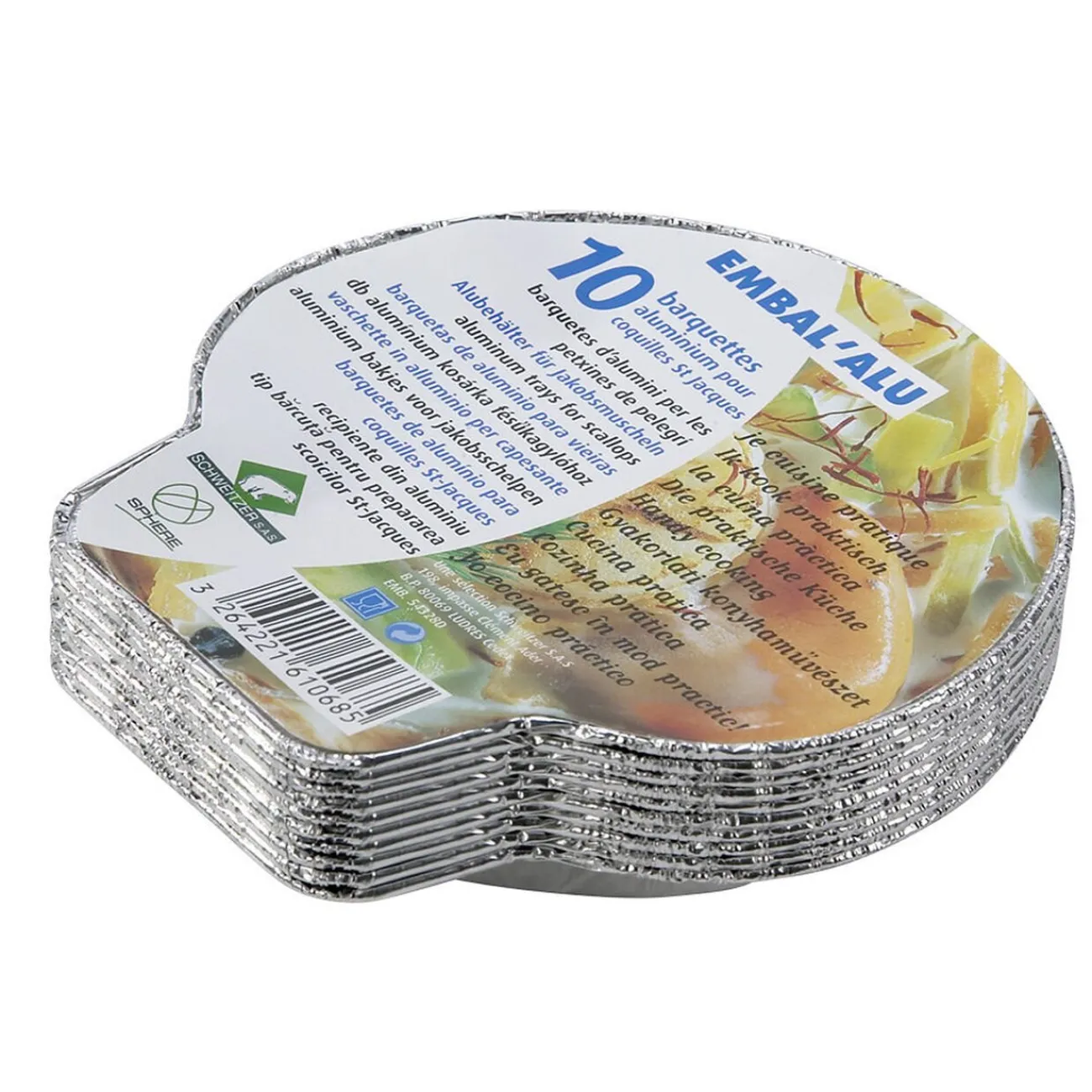 Gifi Barquettes coquilles St Jacques aluminium x10