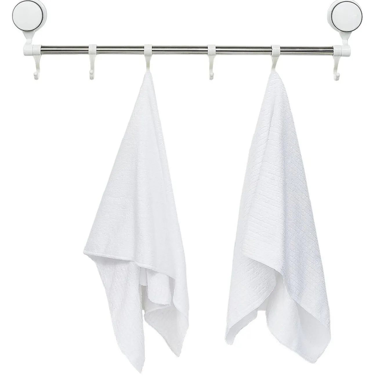 Gifi Aménagement Salle De Bain^Barre porte serviettes à ventouses 6 crochets L.60 cm