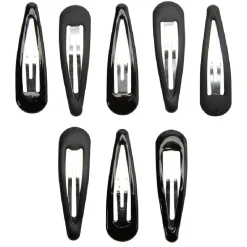 Gifi Beauté^Barrette clic clac métal noir x8