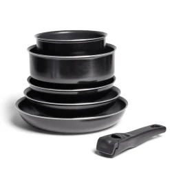 Gifi Batterie de cuisine 6 pièces aluminium noir