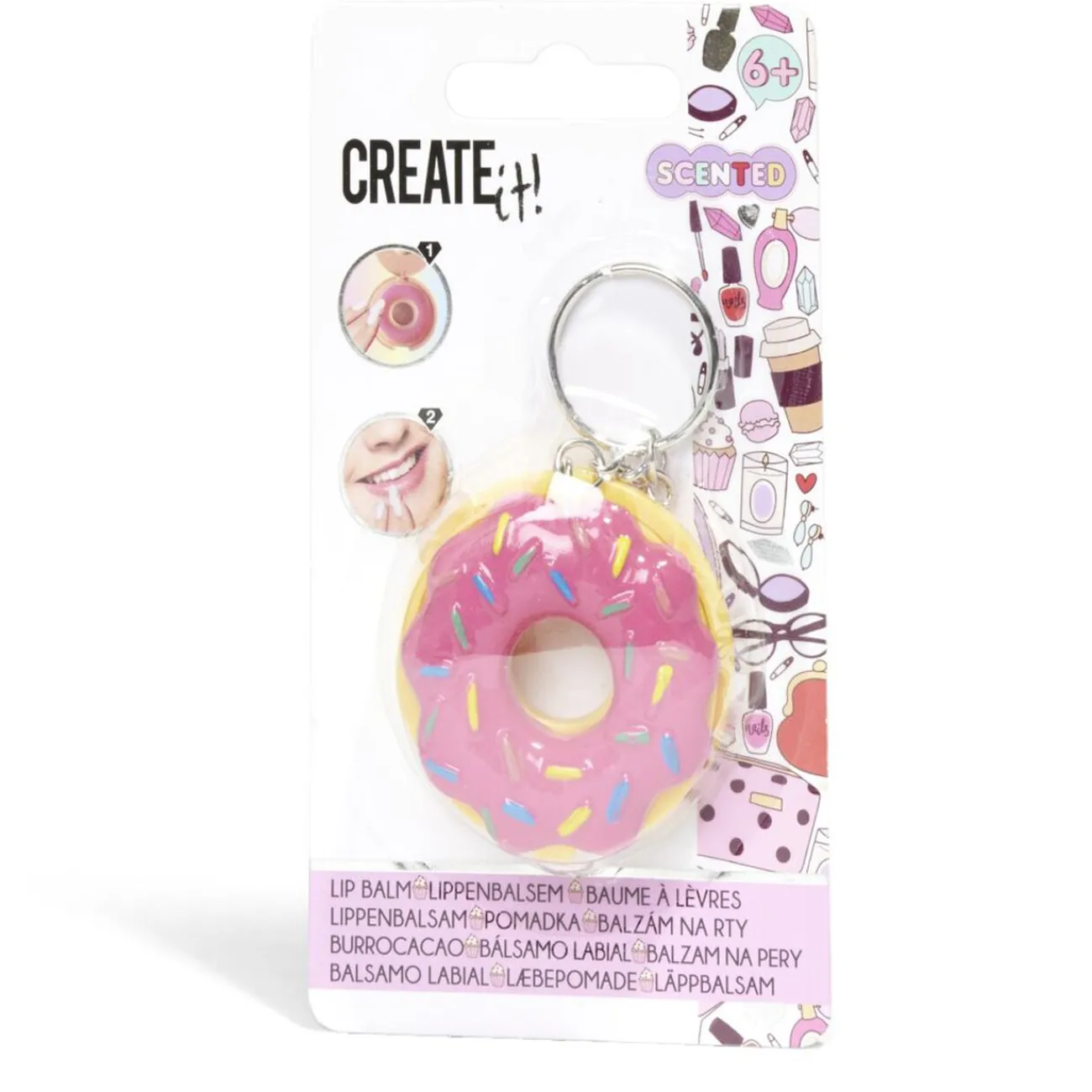 Gifi Beauté^Baume à lèvre enfant Create it! porte-clé donut - 6 modèles