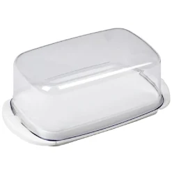 Gifi Beurrier socle blanc avec couvercle transparent