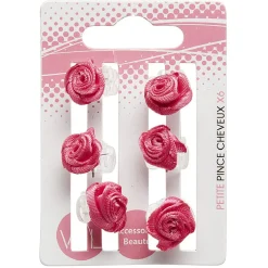 Gifi Beauté^Bijou de cheveux fleur fuchsia métal x6