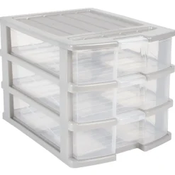 Gifi Rangement|Bloc 3 tiroirs A4 gris