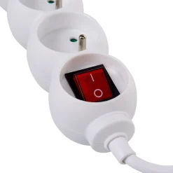 Gifi Accessoires Électriques^Bloc multiprise blanc interrupteur 5 prises