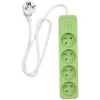 Gifi Accessoires Électriques^Bloc multiprise interrupteur et protection enfant blanc et vert x4