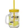 Gifi Bocal à anse avec paille décor citron