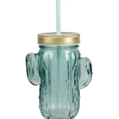 Gifi Bocal à paille avec couvercle forme cactus