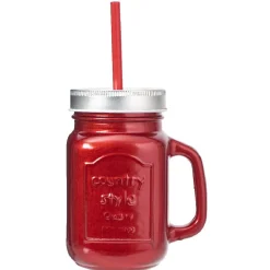 Gifi Bocal avec paille rouge 460 ml