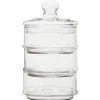 Gifi Bocal bonbonnière 3 compartiments en verre transparent