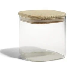 Gifi Bocal de conservation 60cl en verre avec couvercle en bois