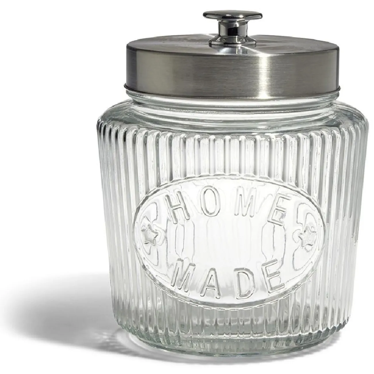 Gifi Bocal de conservation 1L en verre avec couvercle en métal Ø11,5xH18cm