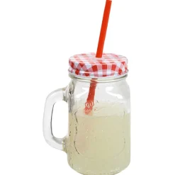 Gifi Bocal en verre + paille 500 ml