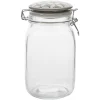 Gifi Bocal hermétique carré en verre couvercle motif ciment 1,5 L