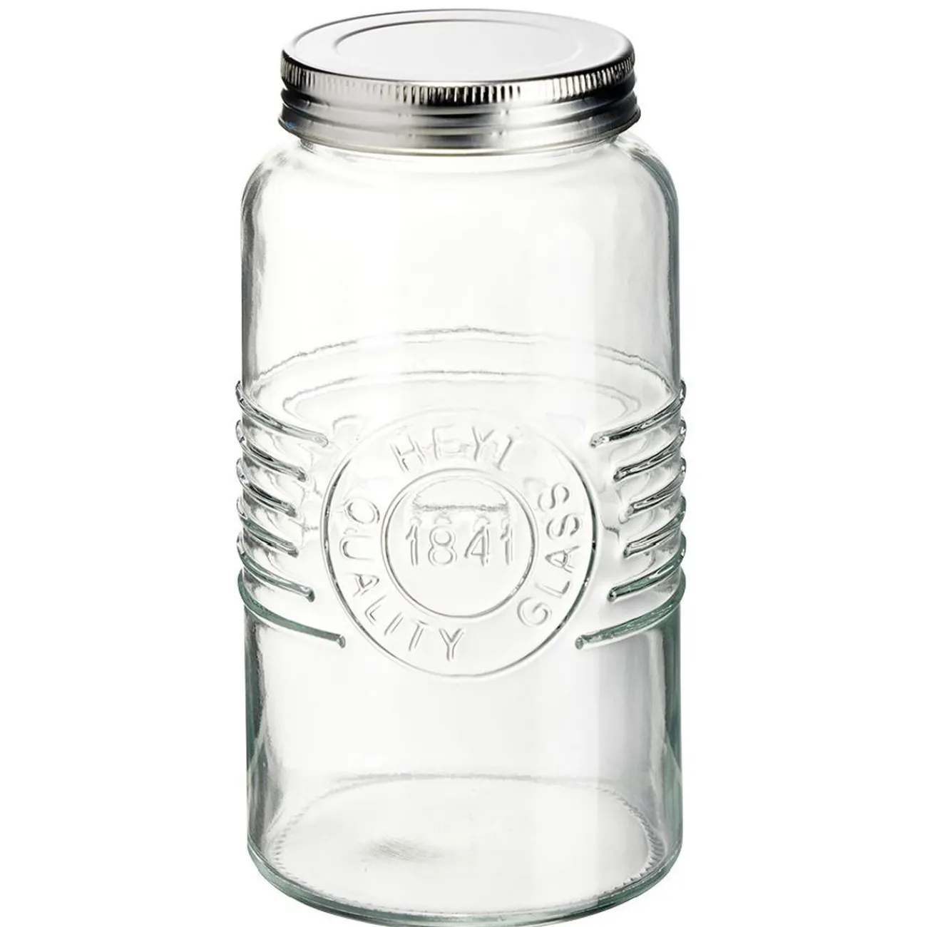 Gifi Bocal hermétique rond transparent avec couvercle en métal H17 cm