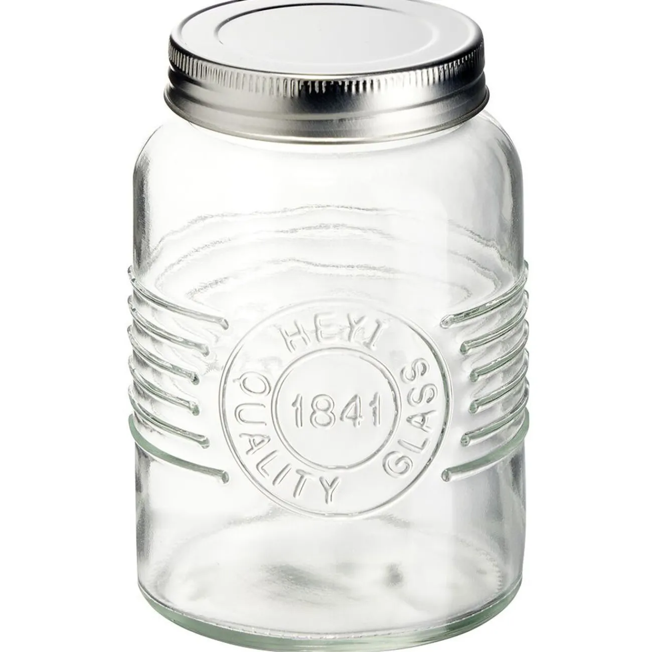 Gifi Bocal hermétique rond transparent avec couvercle en métal H13 cm