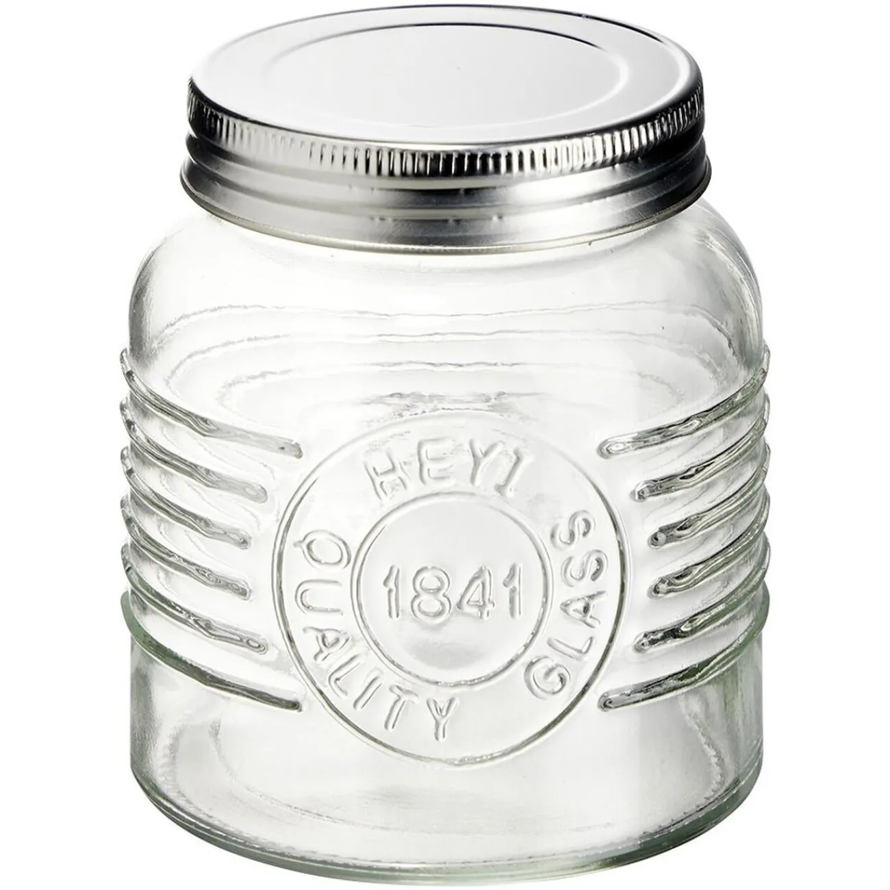 Gifi Bocal hermétique rond transparent avec couvercle en métal H10 cm