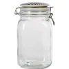 Gifi Bocal hermétique transparent avec couvercle design ethnique 1,5 L