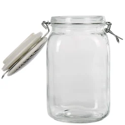 Gifi Bocal hermétique transparent avec couvercle design ethnique 1,5 L
